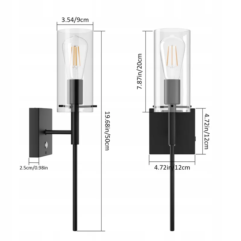 K-BRIG Set 2 Draadloze Wandlampen Afstandsbediening E27 Zwart 6000mAh — foto 4