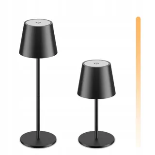 K-BRIGHT Set 2 Tafellampen Oplaadbaar USB-C IP54 Zwart 3 Standen