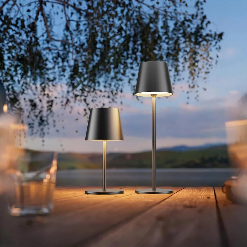 K-BRIGHT Set 2 Tafellampen Oplaadbaar USB-C IP54 Zwart 3 Standen — foto 6