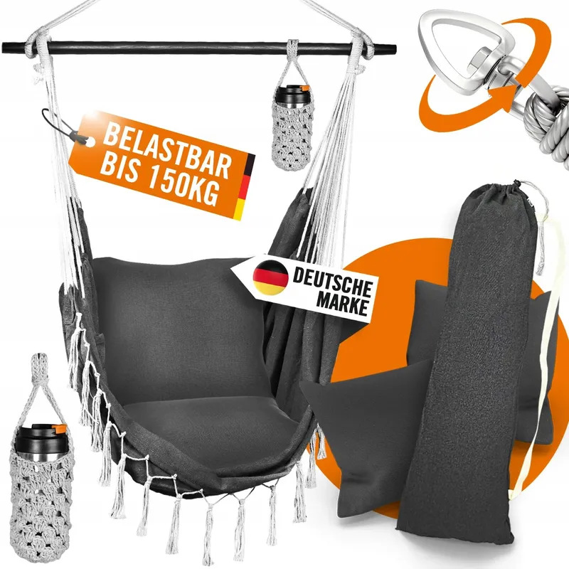 ATHELON Hangstoel Comfortabel Kinderen Volwassenen Kussen 150kg — foto 1