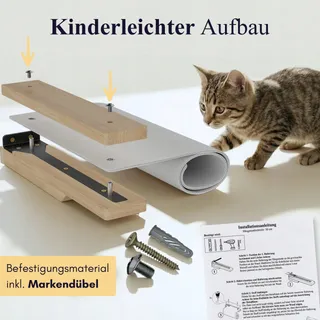 LUXOR Kattenklimwand Met Hangmat Trapjes Hout Staal — miniatuur 3