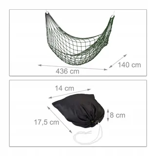 RELAXDAYS Lichte Tuinhangmat 1 Persoon Camping Outdoor Donkergroen — miniatuur 4