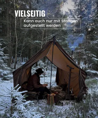 ONETIGRIS Grote Winter Survivaltent Waterdicht 3000mm Coyote — miniatuur 2
