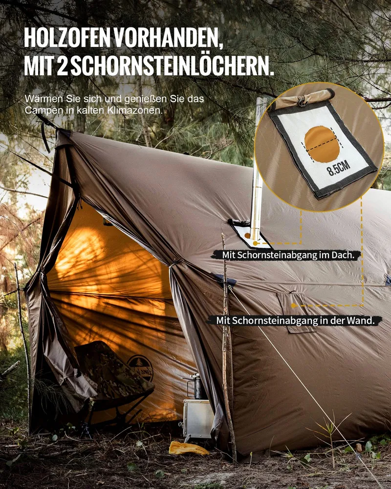 ONETIGRIS Grote Winter Survivaltent Waterdicht 3000mm Coyote — foto 4