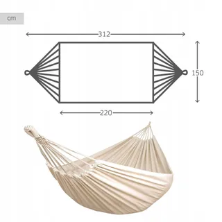AKTIVE Hangmat Tuin Camping 220x162cm 150kg 1 Persoon — miniatuur 4