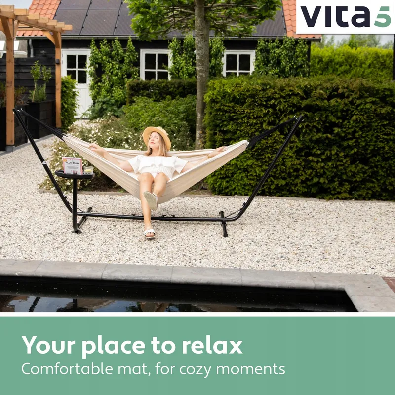 VITA5 Dubbele Hangmat Set 205kg Tuin Balkon Binnen met Tas — foto 8