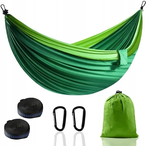 ZOUWAY Trekking Hangmat Superlicht Nylon met Riemen Donkergroen — foto 1