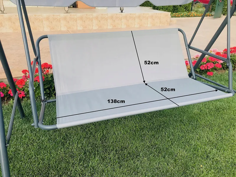 PETELA Hoes Voor Tuinschommel Grijs Buiten 138x52x52cm — foto 1