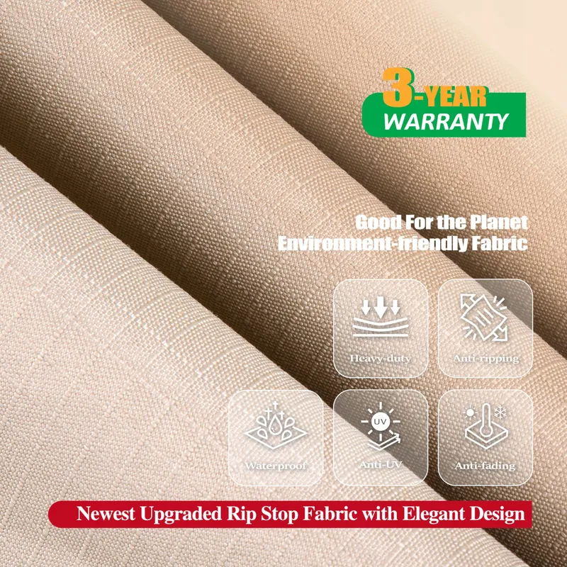F&J Hoes voor Hangstoel Waterdicht Beige met Rits 114x178cm — foto 5