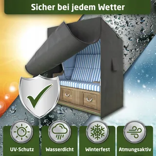 WALDNER Hoes Strandmand Waterdicht Ademend UV 120x90x160 — miniatuur 2