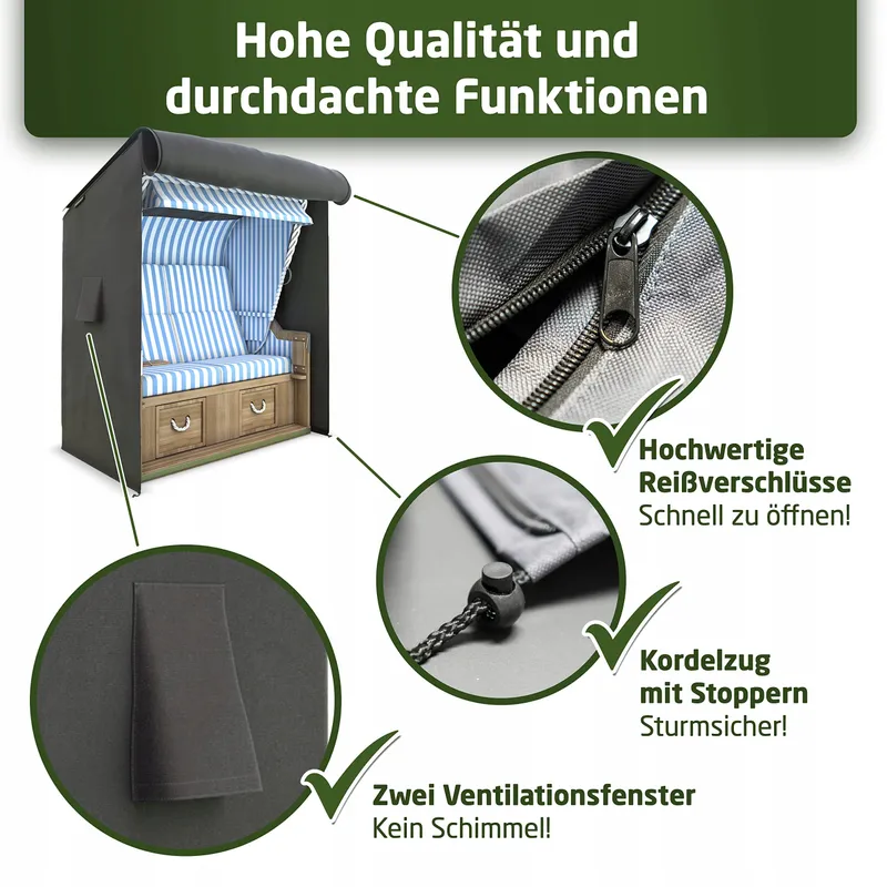 WALDNER Hoes Strandmand Waterdicht Ademend UV 120x90x160 — foto 4