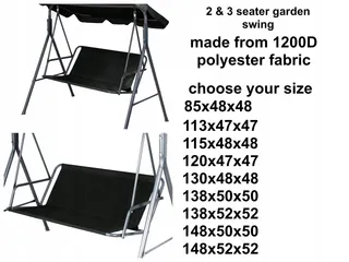 PETELA Schommelhoes Zwart Voor Zitting Tuin 113x47x47cm — miniatuur 3