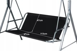 PETELA Schommelhoes Zwart Voor Zitting Tuin 113x47x47cm — miniatuur 1