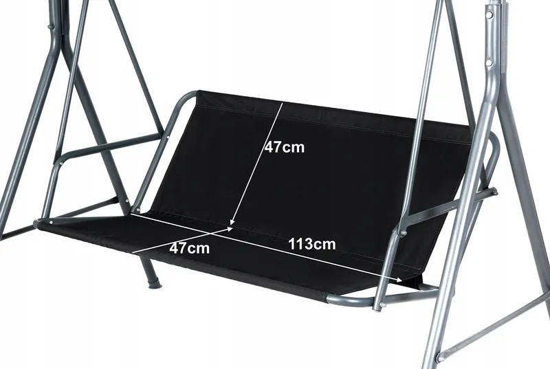 PETELA Schommelhoes Zwart Voor Zitting Tuin 113x47x47cm — foto 1