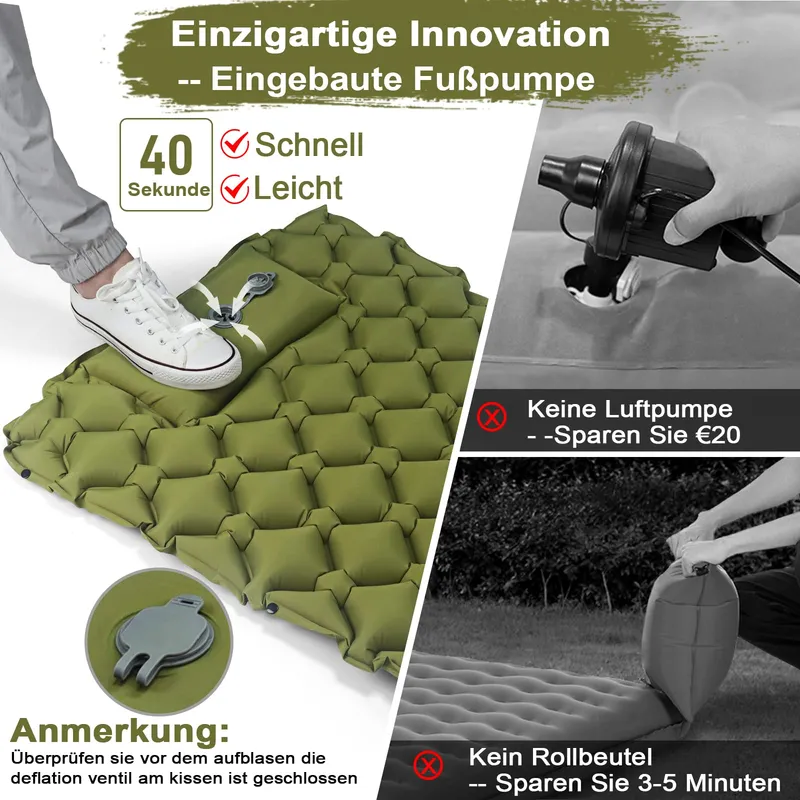 VALEHOWL Opblaasbare Campingmat Ultralicht Waterdicht 4 Seizoenen 800g — foto 4