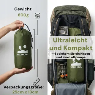VALEHOWL Opblaasbare Campingmat Ultralicht Waterdicht 4 Seizoenen 800g — miniatuur 5