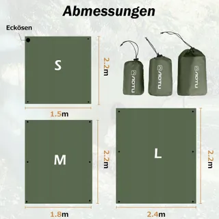 AZARXIS Hangmat Tarp Camping Waterdicht 1.5x2.2m — miniatuur 2