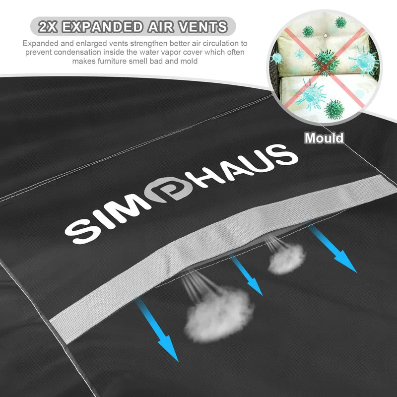 SIMPHAUS Hoes voor Ligstoel Waterdicht UV Windbestendig 220x80x40 — foto 4