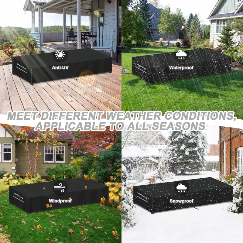 SIMPHAUS Hoes voor Ligstoel Waterdicht UV Windbestendig 220x80x40 — foto 6