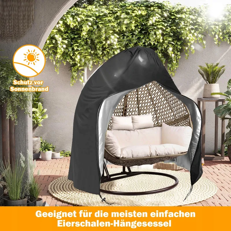 TIMISEA Hoes Hangstoel Waterdicht UV-Bestendig Zwart 200x230cm — foto 6