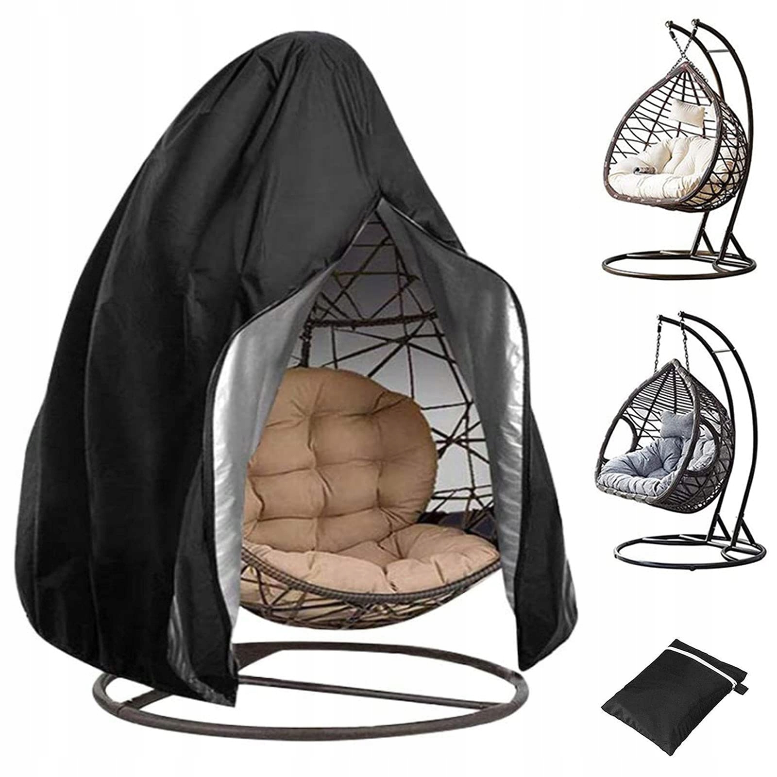 TIMISEA Hoes Hangstoel Waterdicht UV-Bestendig Zwart 200x230cm