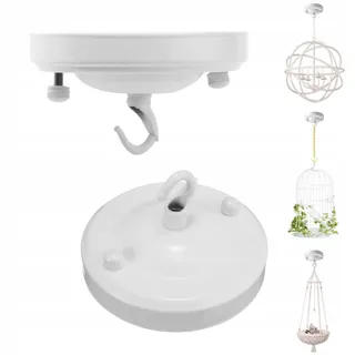 YSGUYILT 2x Plafondrozet Met Haak Voor Lamp Wit Metaal — miniatuur 1