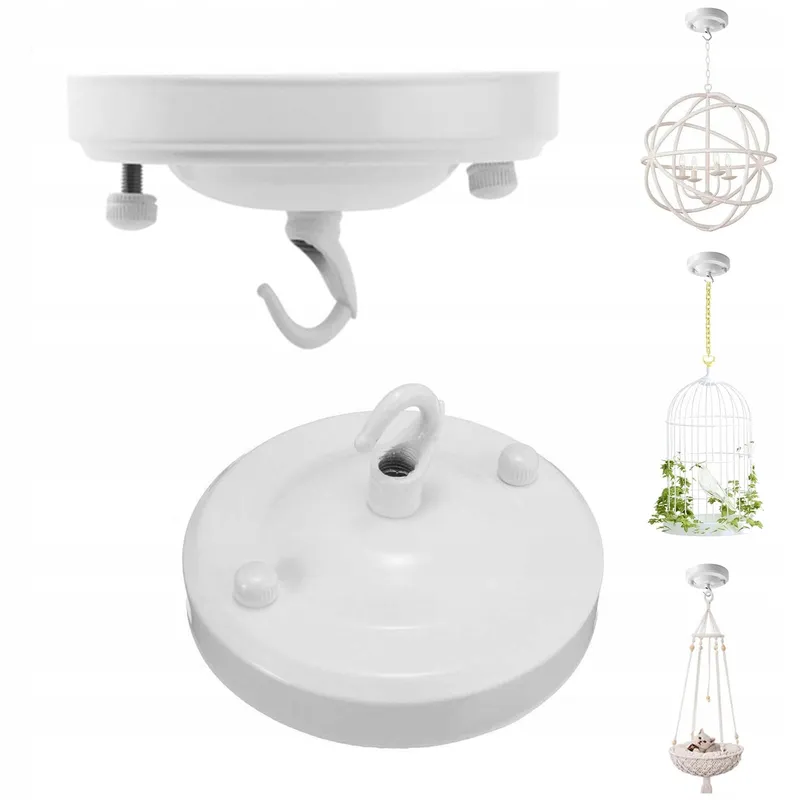 YSGUYILT 2x Plafondrozet Met Haak Voor Lamp Wit Metaal — foto 1