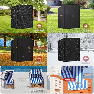 LAMUNI Hoes Strandmand Waterdicht Met Ventilatie 120x90x160cm — miniatuur 6