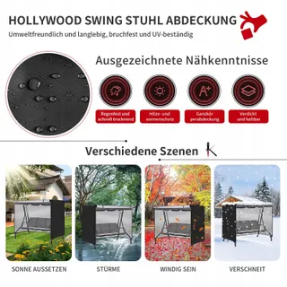 KRRRSJDJ Schommelhoes Waterdicht Windbestendig 215x160x170cm — miniatuur 5