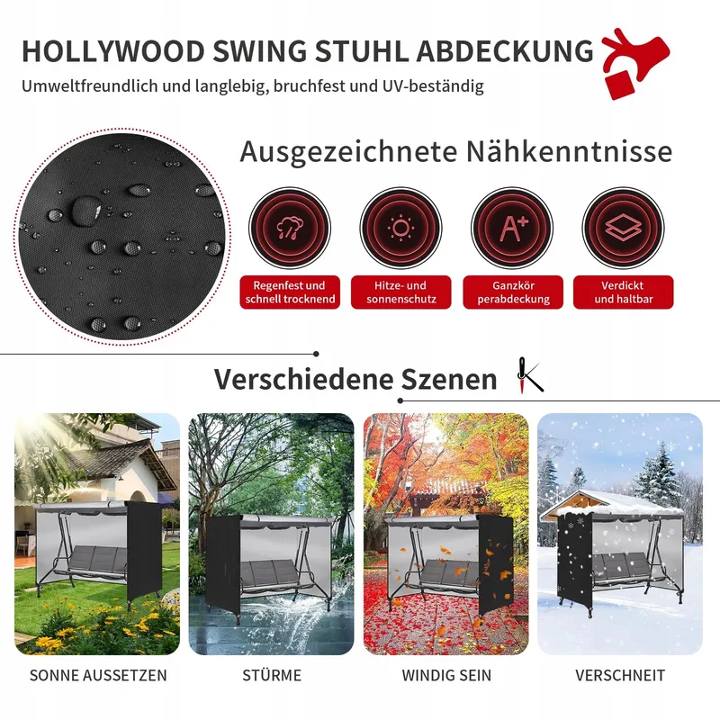 KRRRSJDJ Schommelhoes Waterdicht Windbestendig 215x160x170cm — foto 5