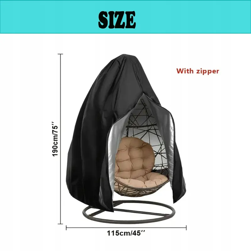 GUOZYLY Hoes Hangstoel Buiten Waterdicht 190x115cm — foto 4