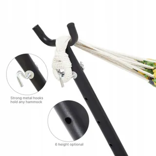 MONDEER Hangmat met Frame Katoen 2 Personen Groen 200kg — miniatuur 5