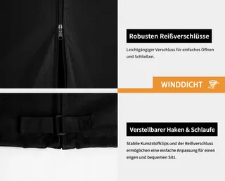 DOKON Hoes Tuinschommel 3-Persoons Waterdicht UV Zwart — miniatuur 5