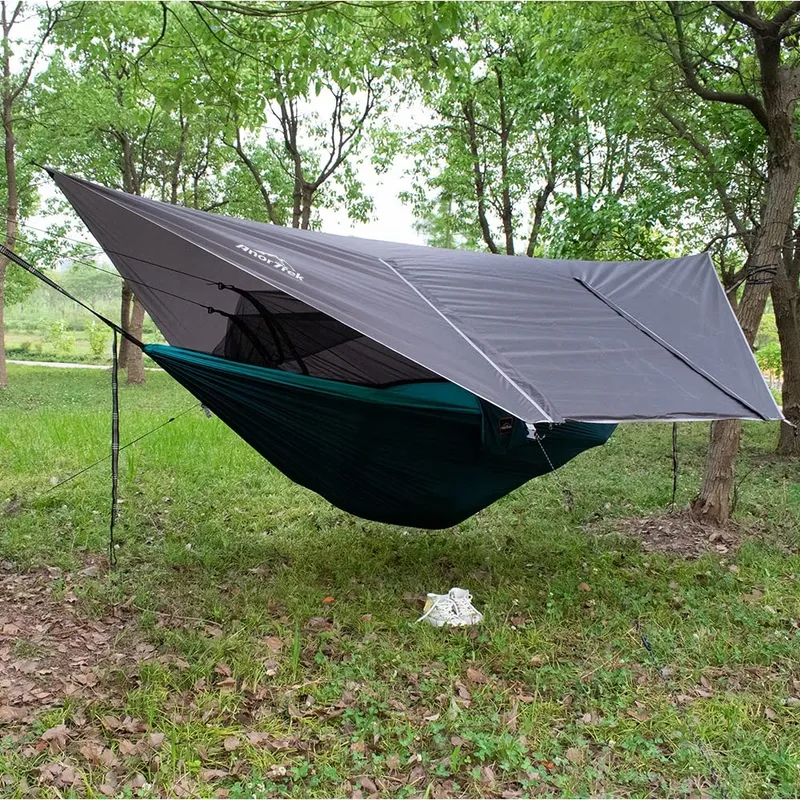 ANORTREK Camping Hangmat Met Klamboe Dubbel Waterdicht Blauw — foto 5
