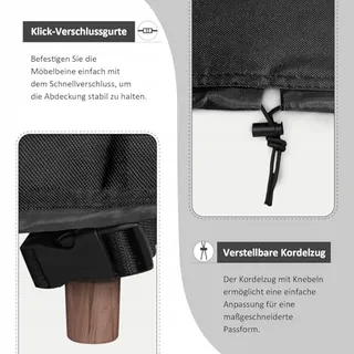 DOKON Tuinmeubelhoes Waterdicht UV-bescherming 170x94x74cm — miniatuur 4