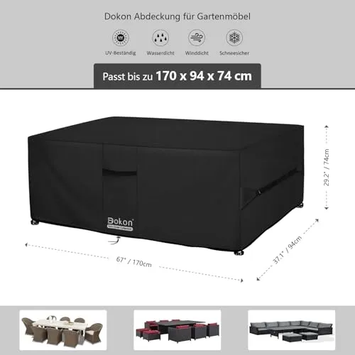DOKON Tuinmeubelhoes Waterdicht UV-bescherming 170x94x74cm — foto 2