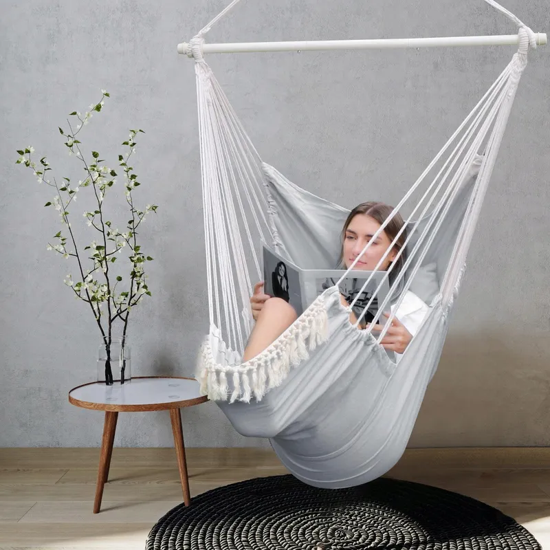 CHIHEE Grote Hangstoel Schommel Met Kussens Katoen Comfortabel — foto 2