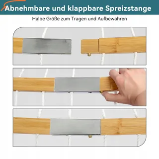 BATHONLY Grote Hangmat 2 Personen 3m Kussen Tas Beige — miniatuur 8
