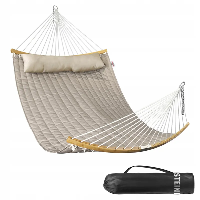 BATHONLY Grote Hangmat 2 Personen 3m Kussen Tas Beige — foto 1