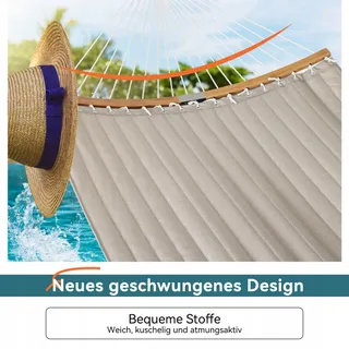 BATHONLY Grote Hangmat 2 Personen 3m Kussen Tas Beige — miniatuur 4