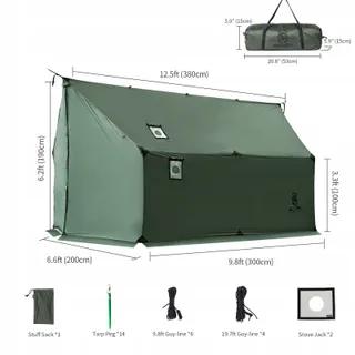 ONETIGRIS TEGIMEN Wintertent Warm Waterdicht Survival Camping 3000mm — miniatuur 3