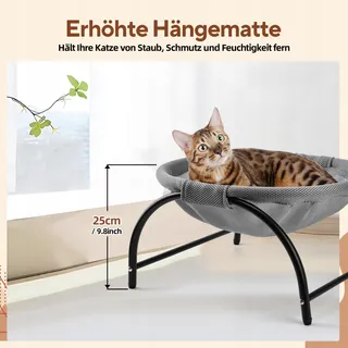 LIFLIX Kattenmand Verhoogd Wasbaar Mesh Grijs — miniatuur 3