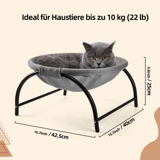 LIFLIX Kattenmand Verhoogd Wasbaar Mesh Grijs — miniatuur 2