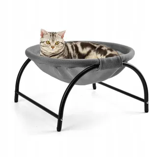 LIFLIX Kattenmand Verhoogd Wasbaar Mesh Grijs — miniatuur 1