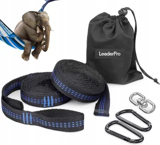 LEADERPRO Hangmatbanden Camping Blauw 3m 500kg 2 St — miniatuur 1