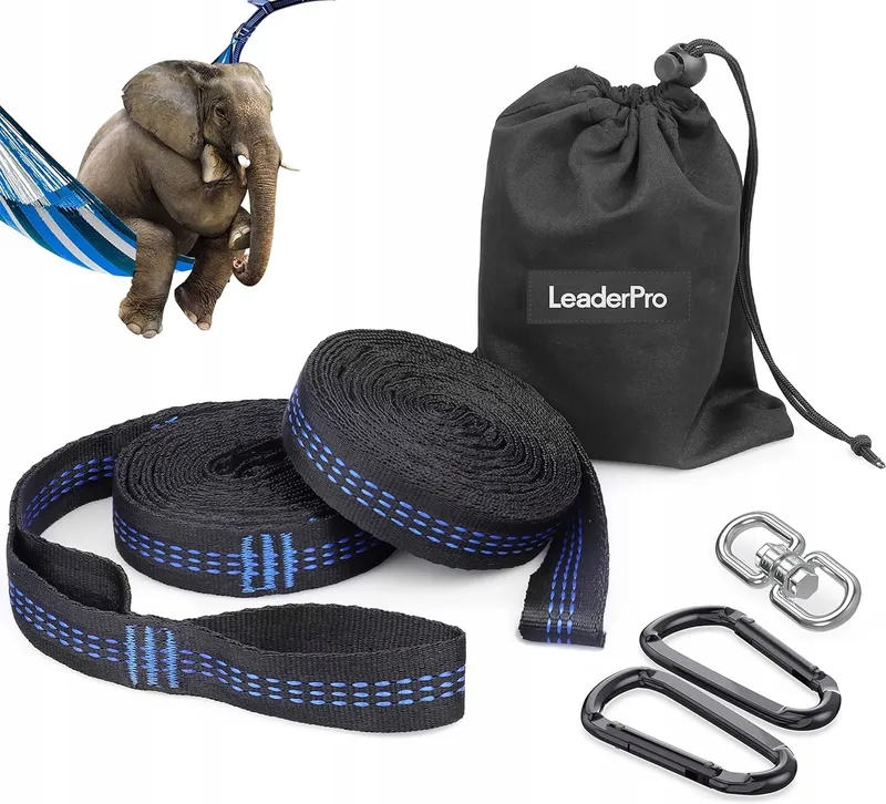 LEADERPRO Hangmatbanden Camping Blauw 3m 500kg 2 St — foto 1