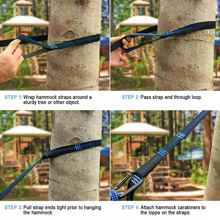 LEADERPRO Hangmatbanden Camping Blauw 3m 500kg 2 St — foto 3