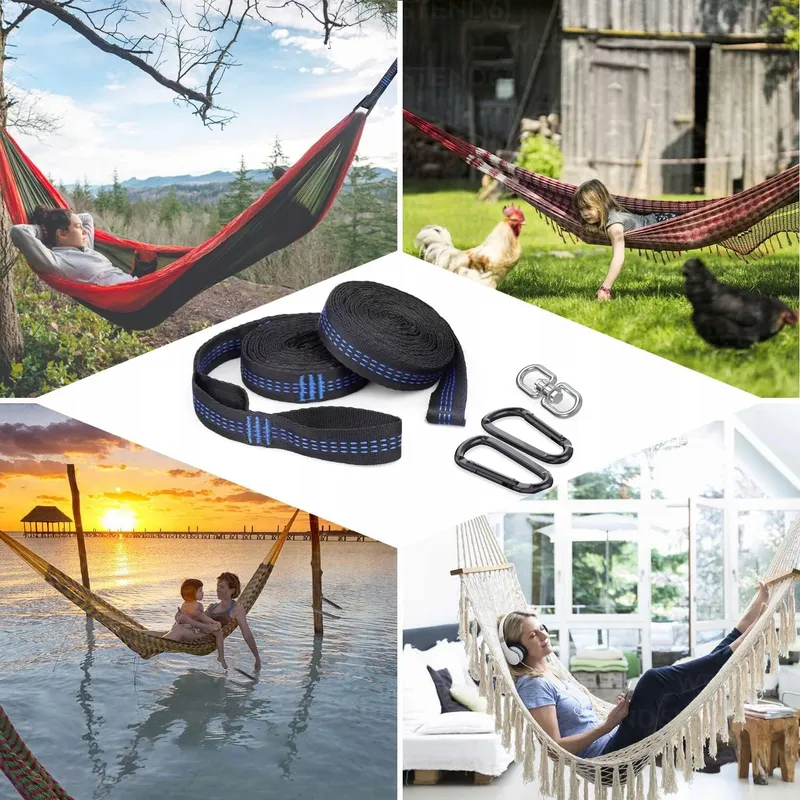 LEADERPRO Hangmatbanden Camping Blauw 3m 500kg 2 St — foto 5