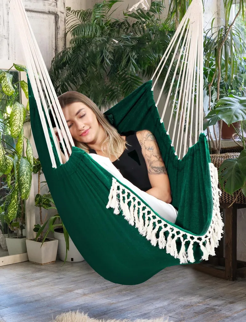 CHIHEE Boho Hangstoel Met Kussens En Stalen Balk Huis Tuin — foto 2