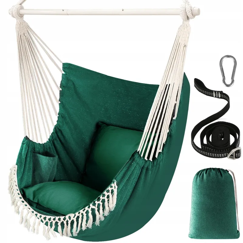 CHIHEE Boho Hangstoel Met Kussens En Stalen Balk Huis Tuin — foto 1
